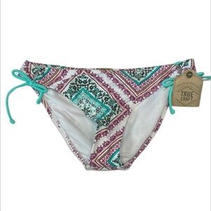 True Craft peaceful patchwork bikini swim bottoms size Large new